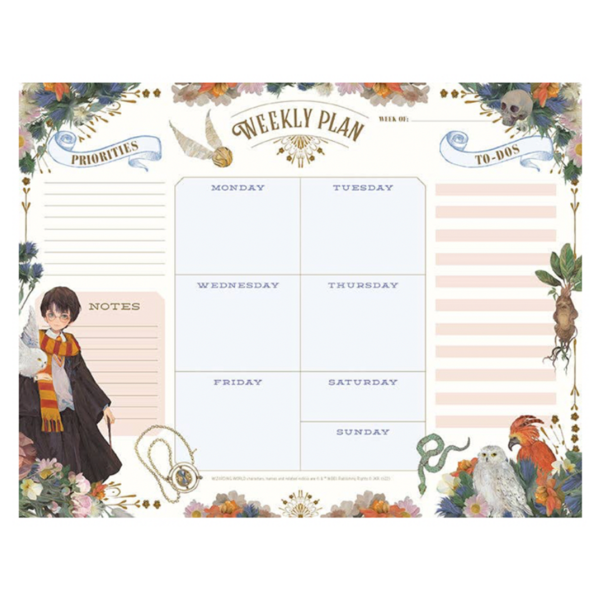 Harry Potter: Floral Fantasy Weekly Planner Notepad