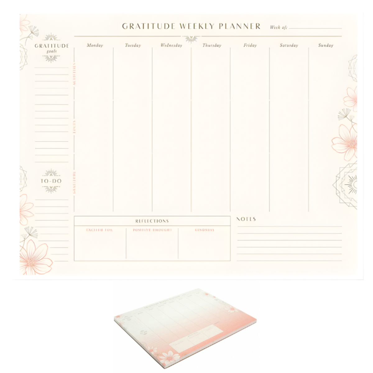 Gratitude Weekly Planner Notepad