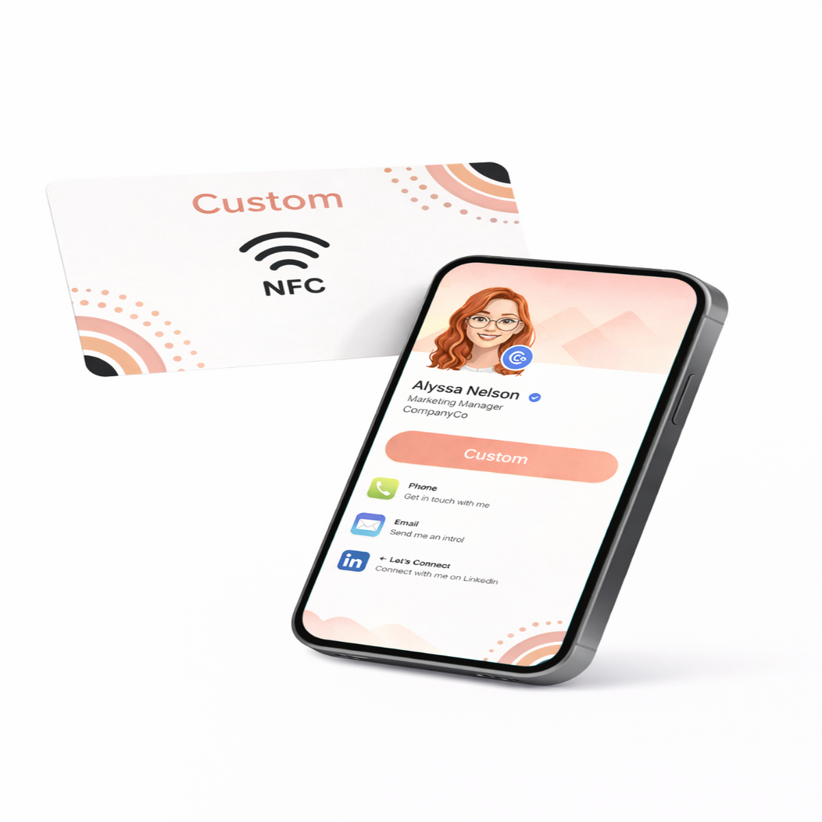 Custom NFC Plastic Business Card – Double-Sided with Photo