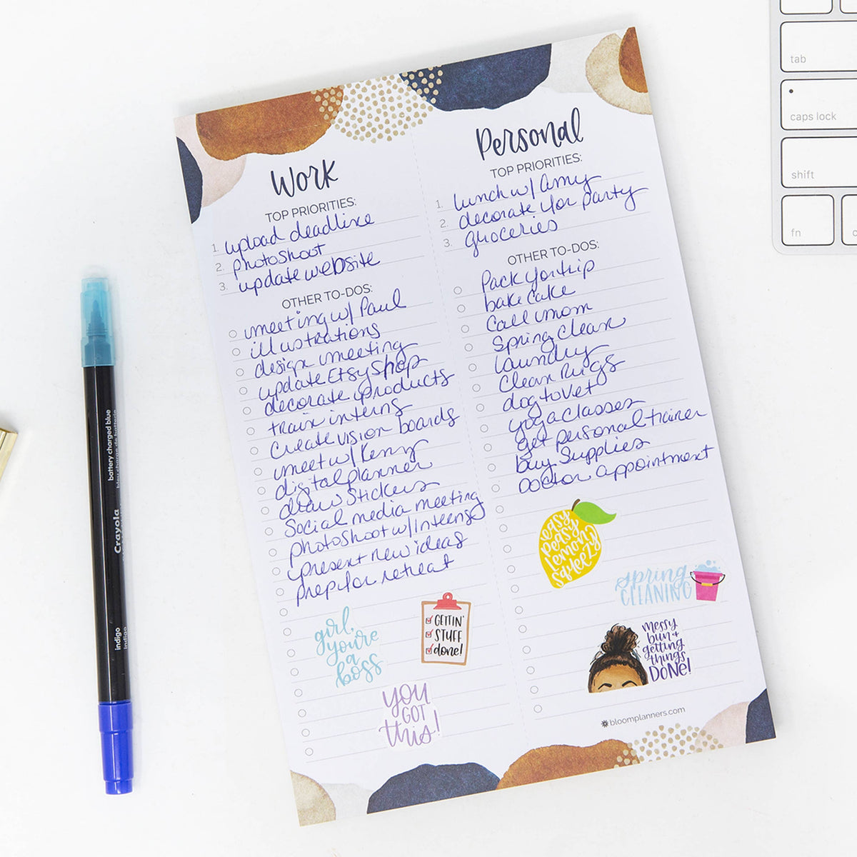 Work & Personal To Do List Pad 6x9 in