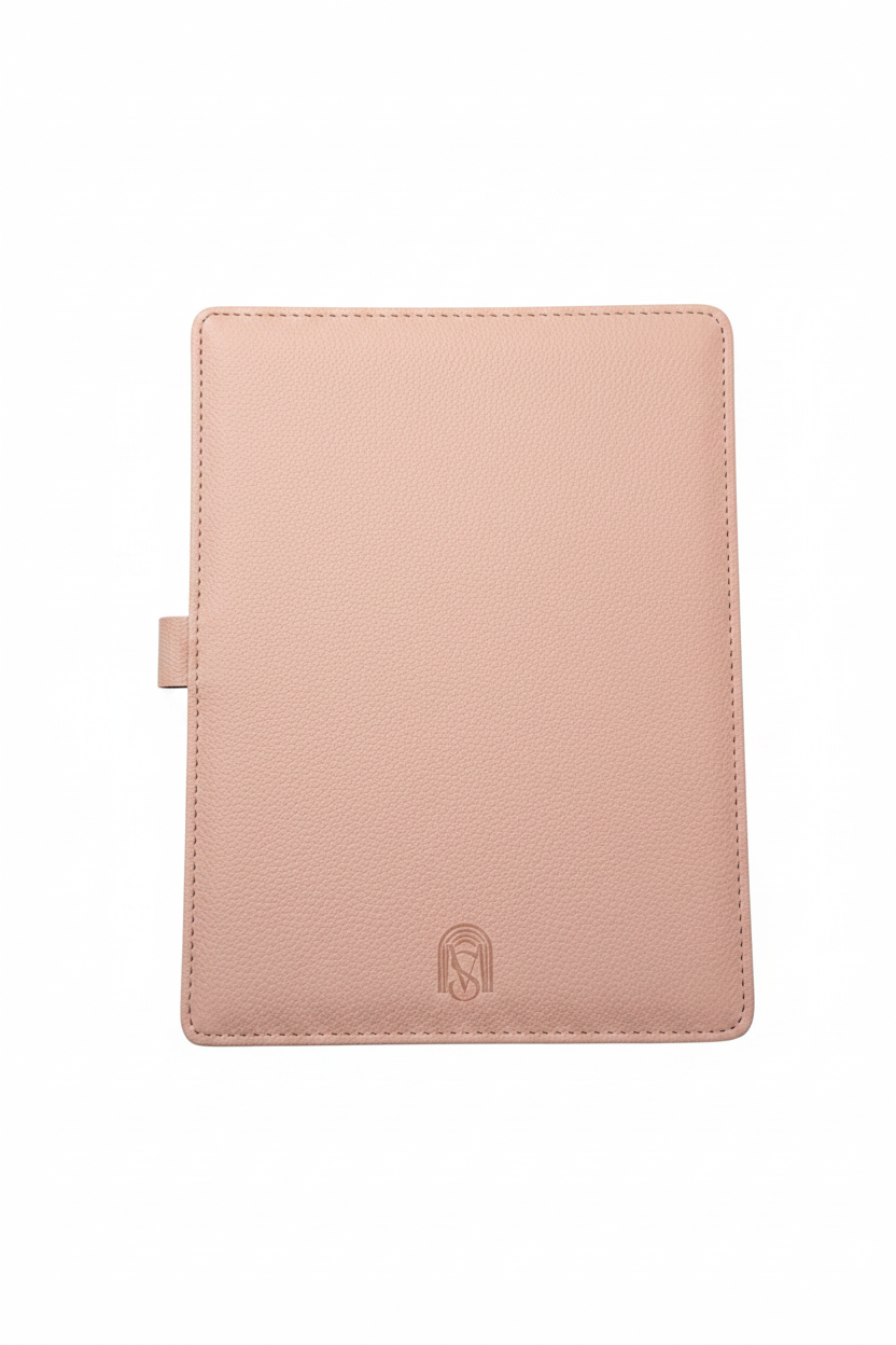 Blush Pink A5 Planner Binder Refillable Faux Leather Organizer with Gold Closure