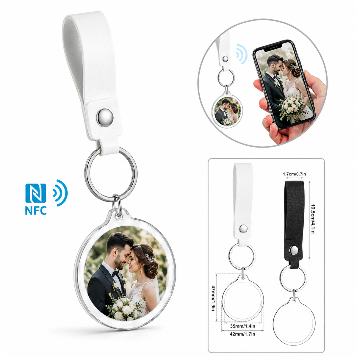 Custom NFC Smart Keychain | Personalized Photo, Logo, Website & Digital Business Card