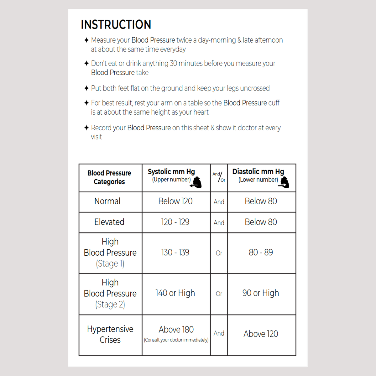 Blood Pressure Log Book 6x9 Hardcover