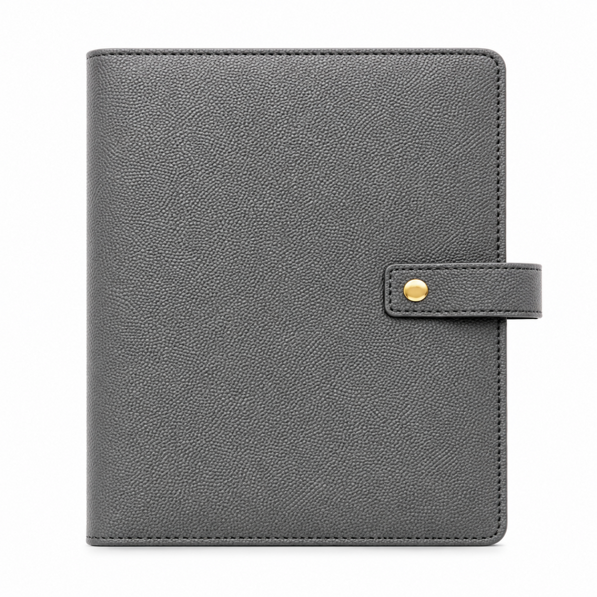 Minimal Black A5 Planner Binder – Refillable Organizer with Snap Closure