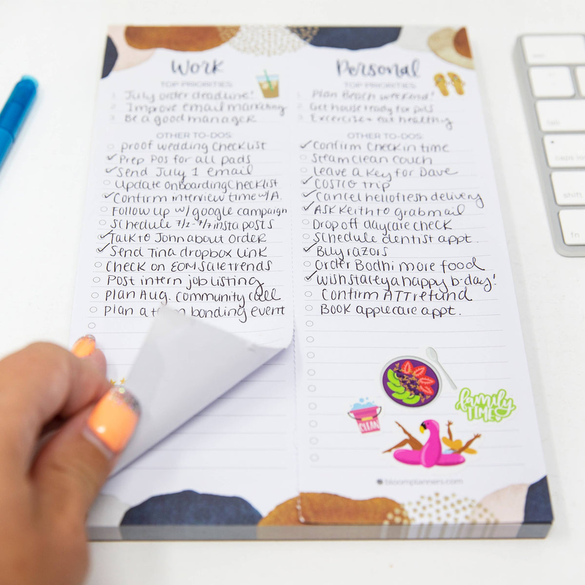 Work & Personal To Do List Pad 6x9 in