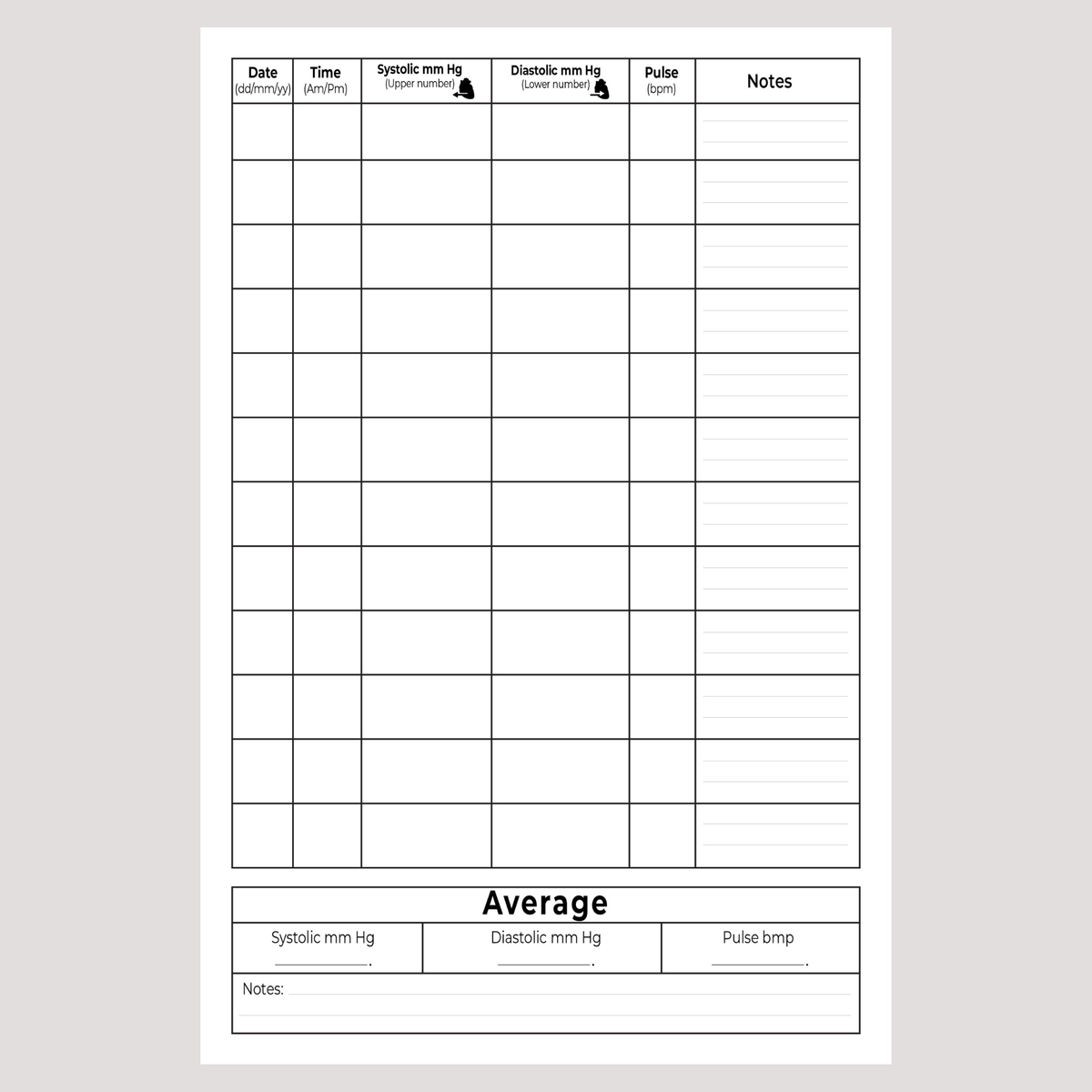 Blood Pressure Log Book 6x9 Hardcover
