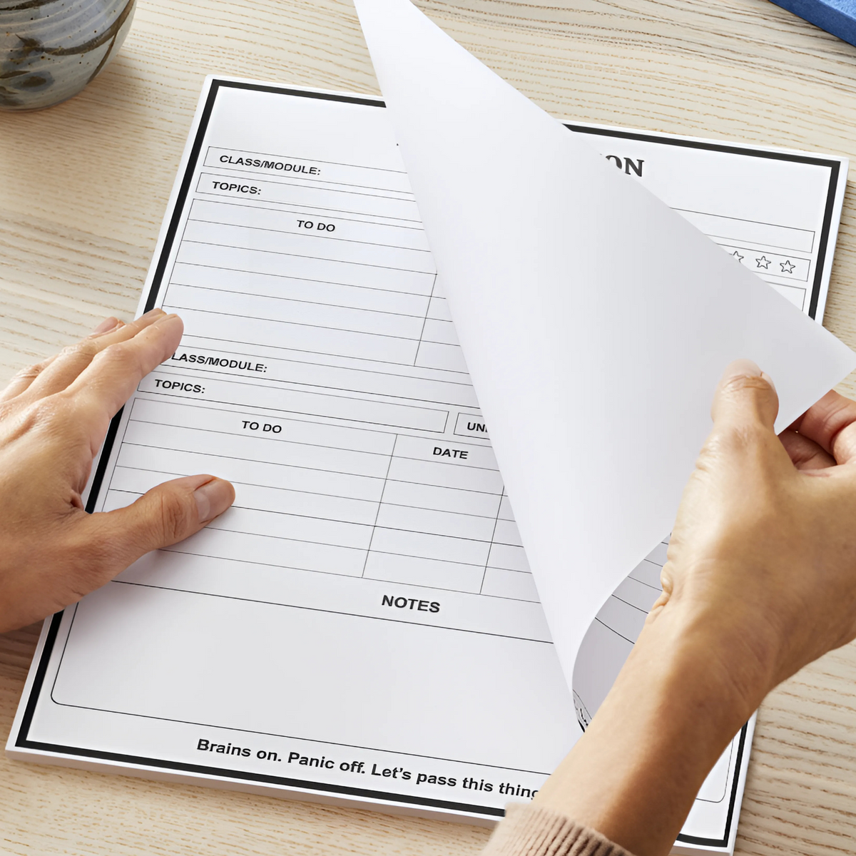 Exam Revision Notepad – 8.5” x 11”, 50 Sheets for Study Planning & Test Prep