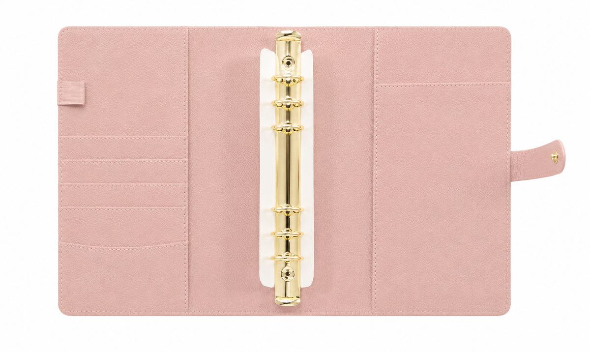 Minimal A5 Planner Binder – Elegant Refillable Organizer Soft Pink