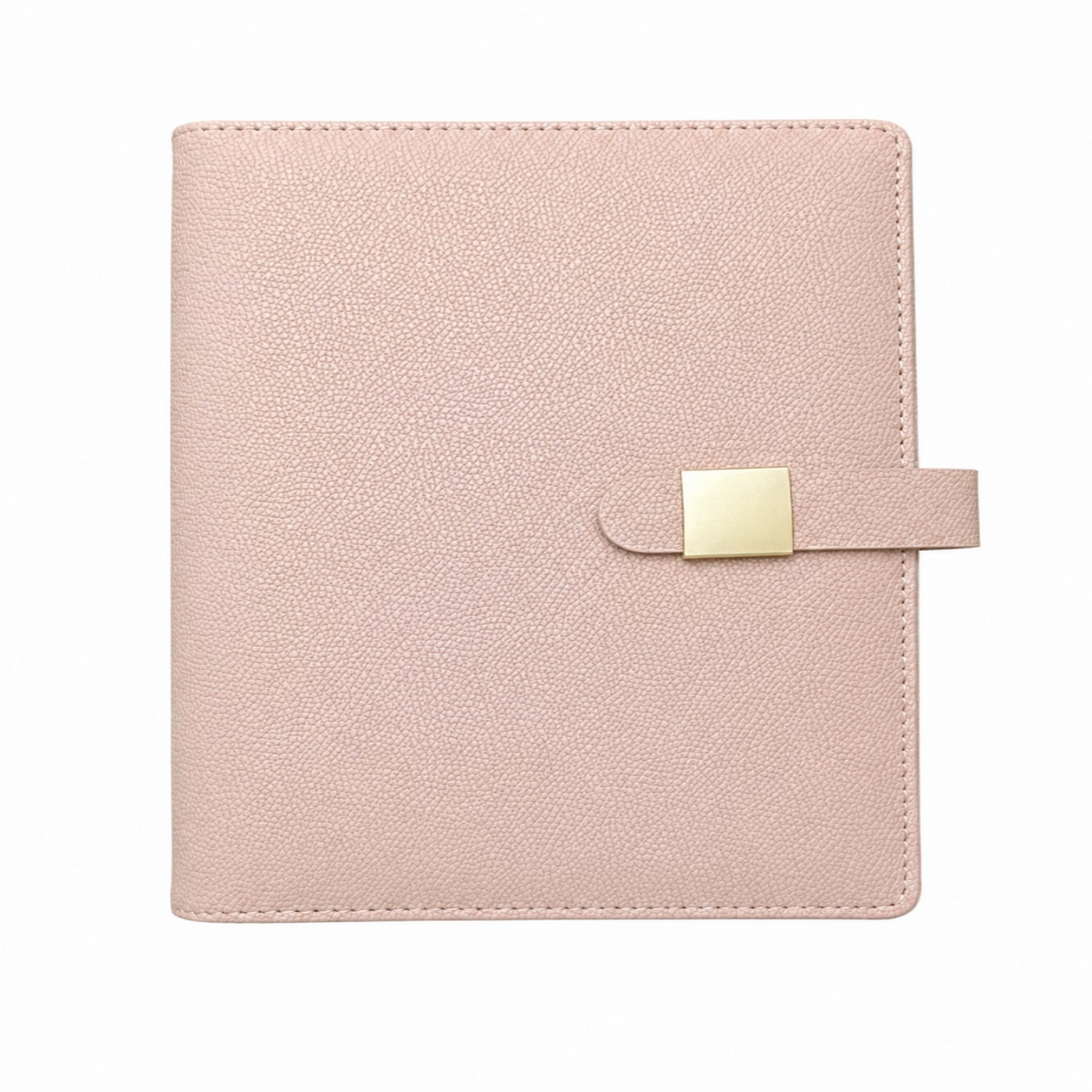 Blush Pink A5 Planner Binder Refillable Faux Leather Organizer with Gold Closure