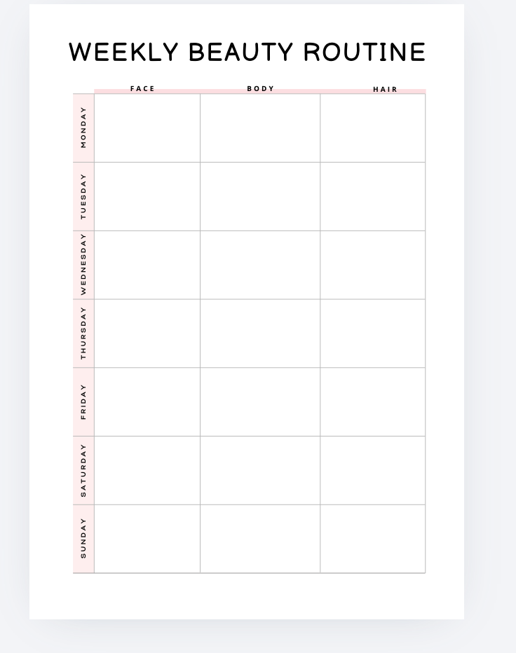 Self Care Planner