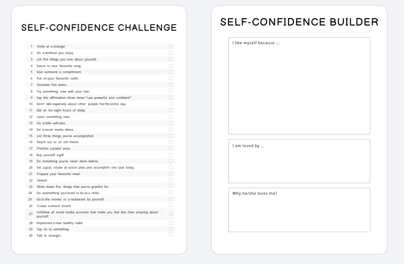 Self Confidence Planner A4