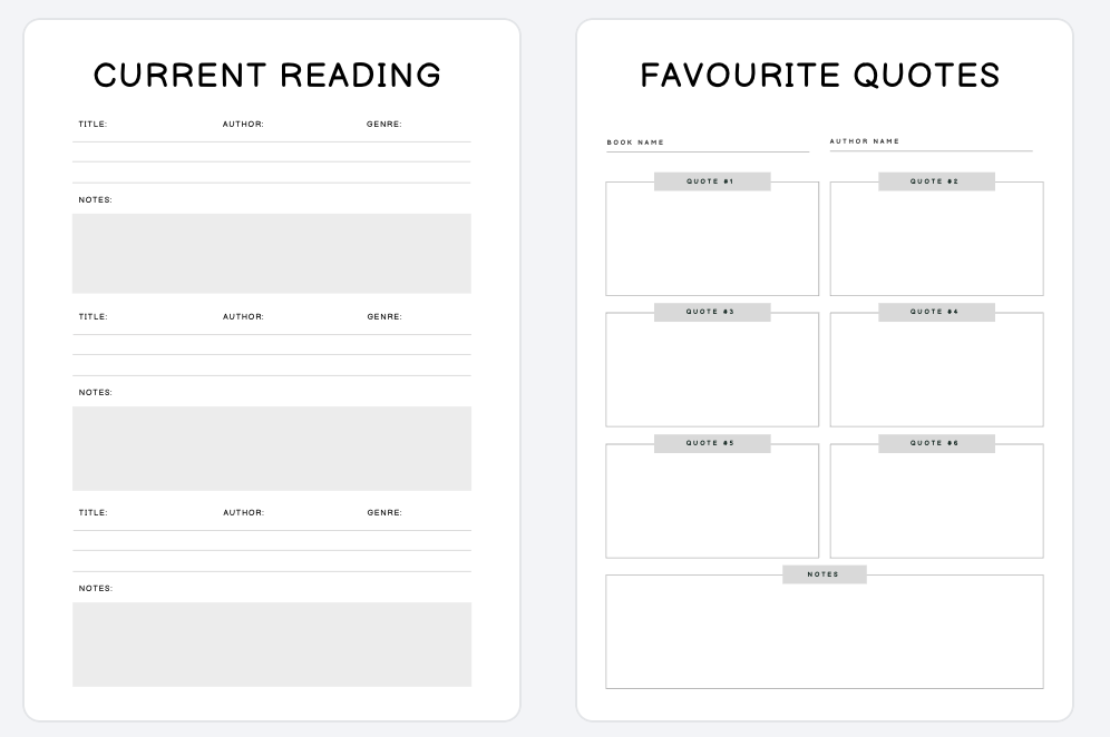 Reading Planner A4