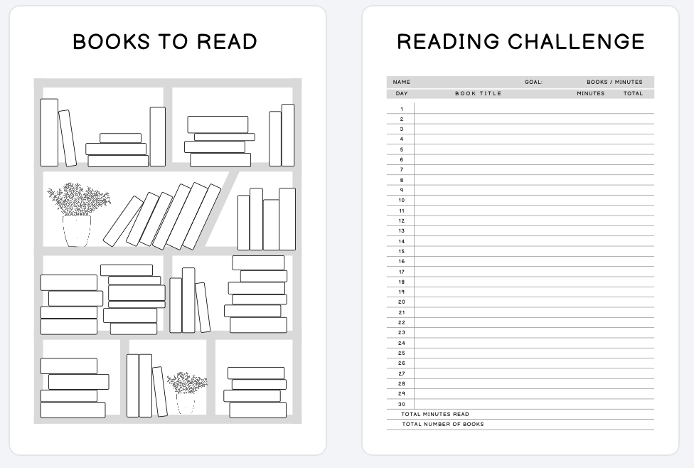 Reading Planner A4