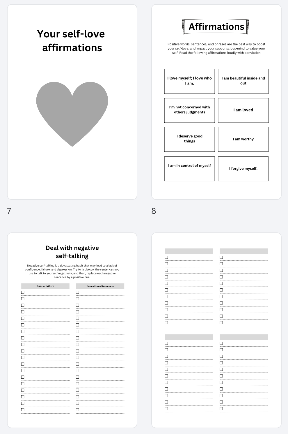 Self Love Workbook 6x9in