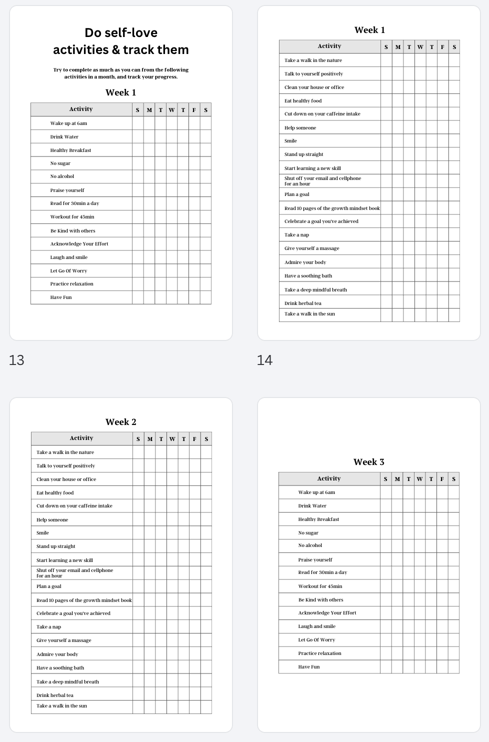 Self Love Workbook 6x9in