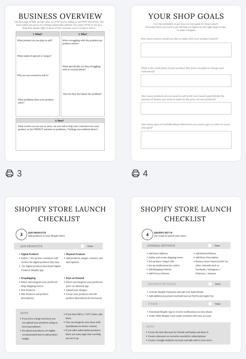 Shopify Planner A4