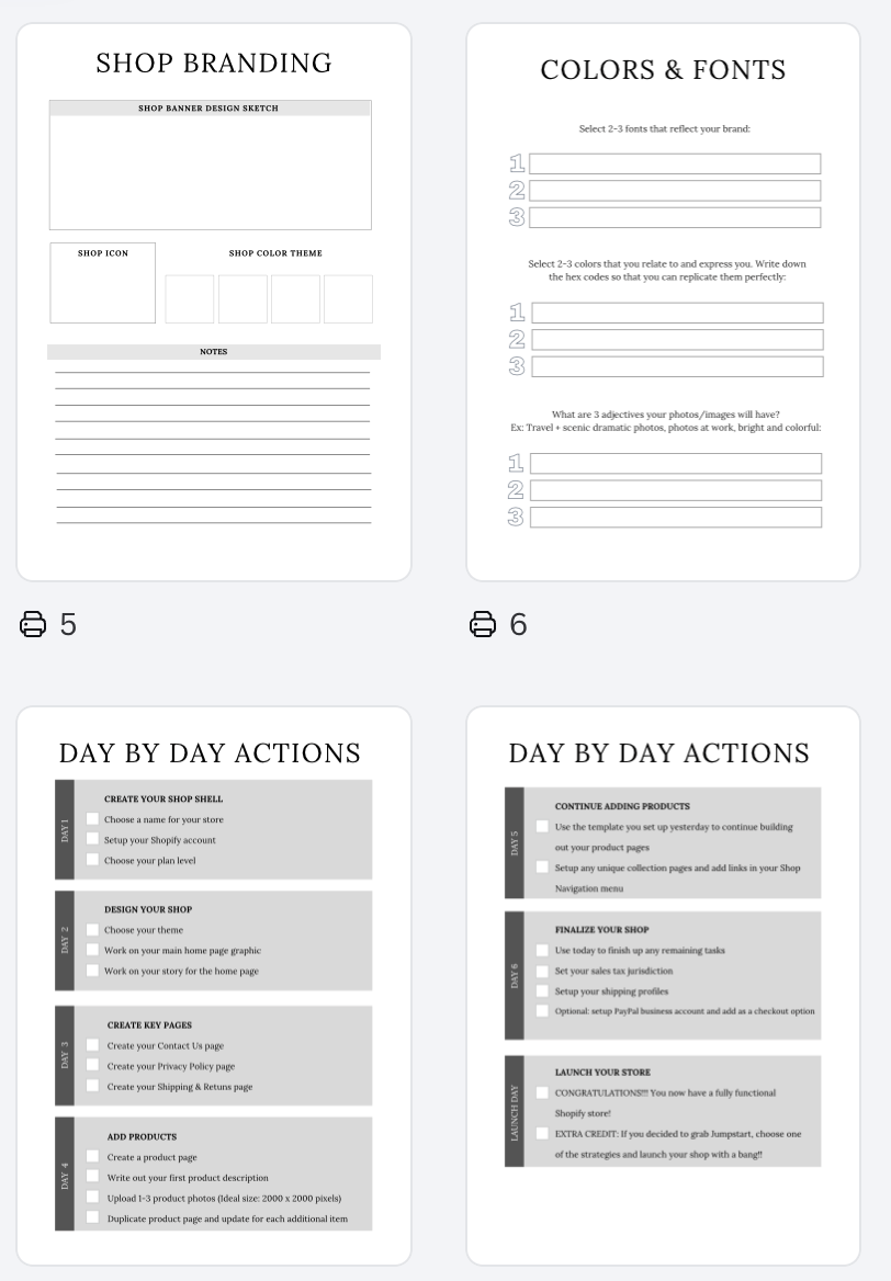 Shopify Planner A4
