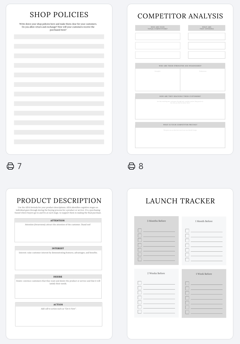 Shopify Planner A4