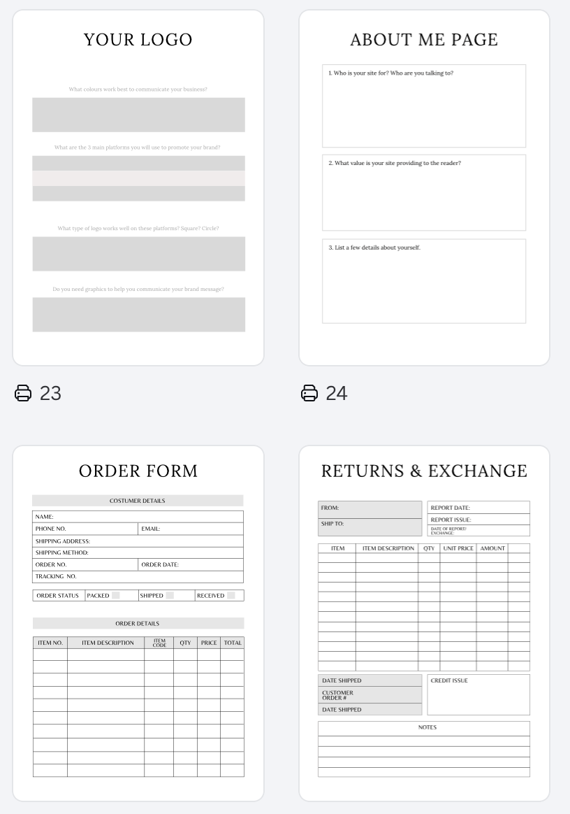 Shopify Planner A4