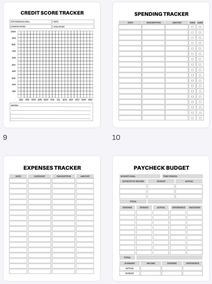 Budget & Financial Planner A4