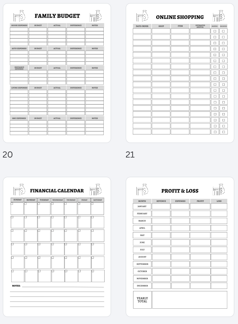 Budget Planner A4 – 50 Pages