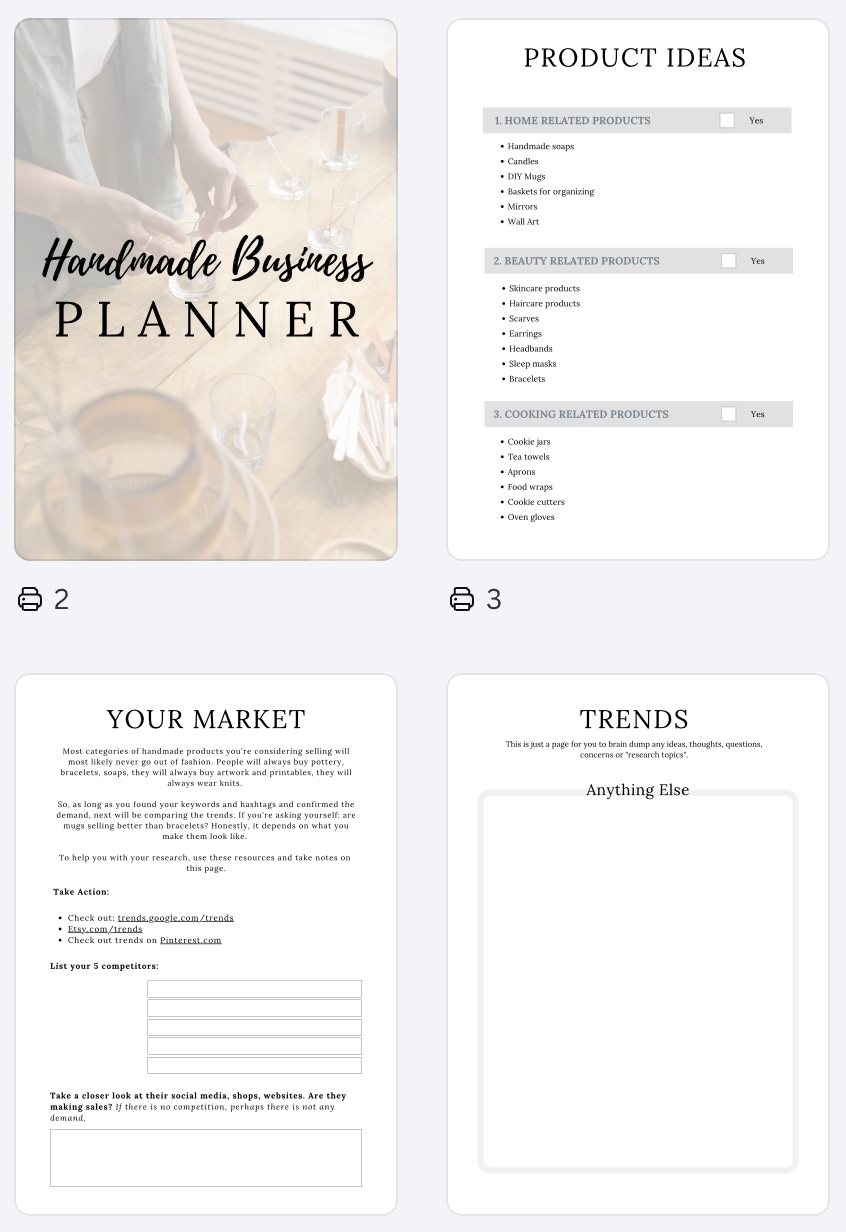 Handmade Business Planner A4