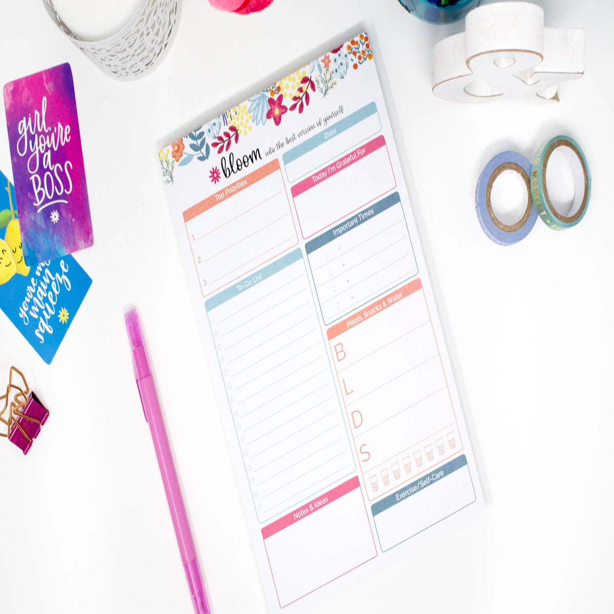 Floral Dots Daily Planning Pad 6x9in