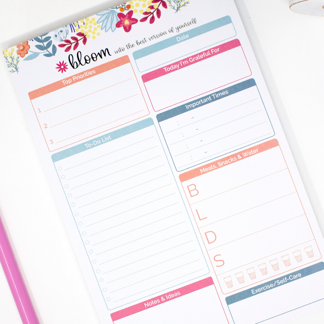 Floral Dots Daily Planning Pad 6x9in