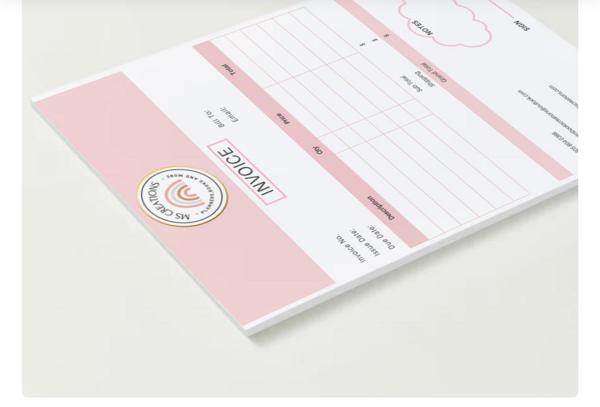 Custom Invoice Notepad – Personalized for Your Business