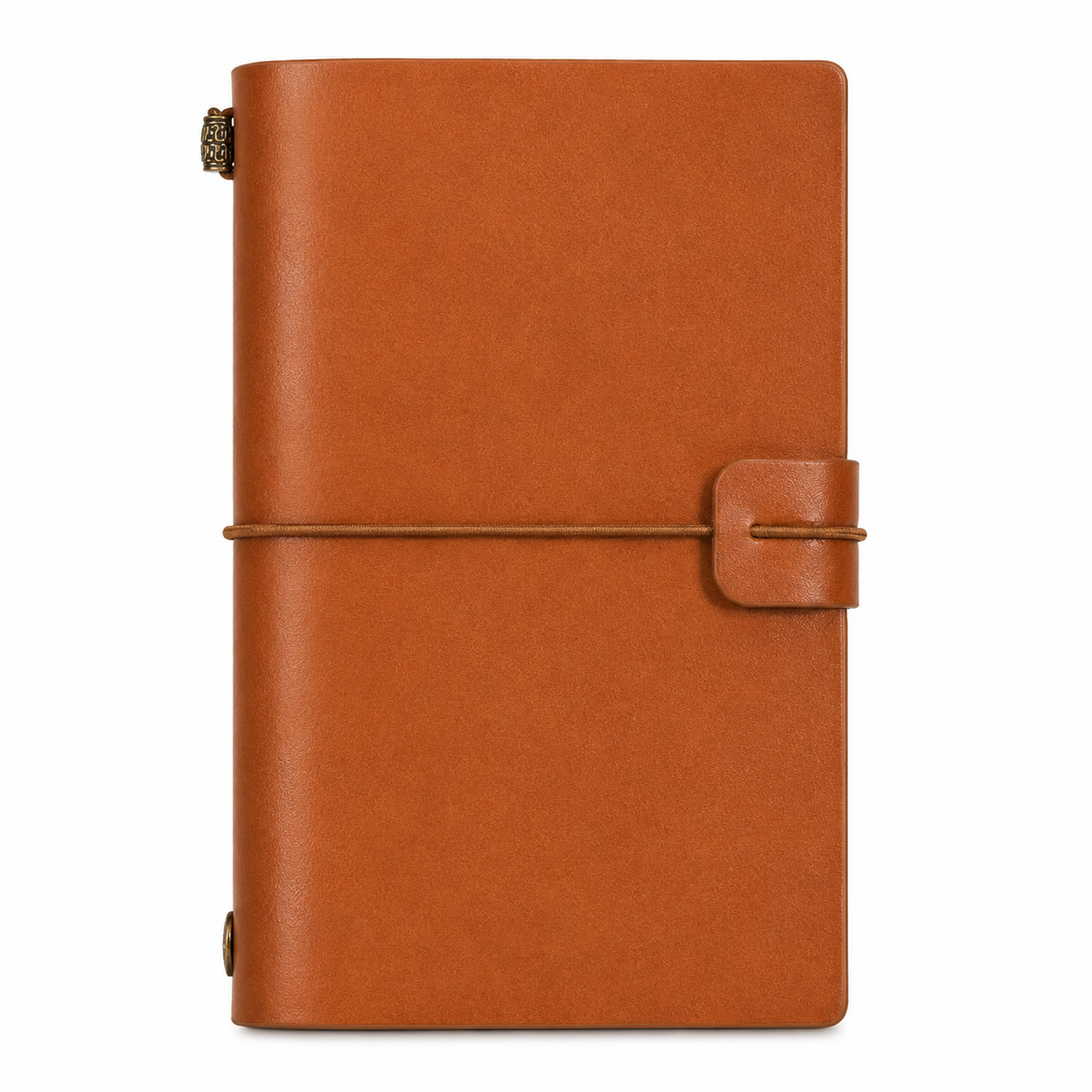 Personalized  Leather Traveler’s Notebook – Custom Initial Journal with Refillable Inserts
