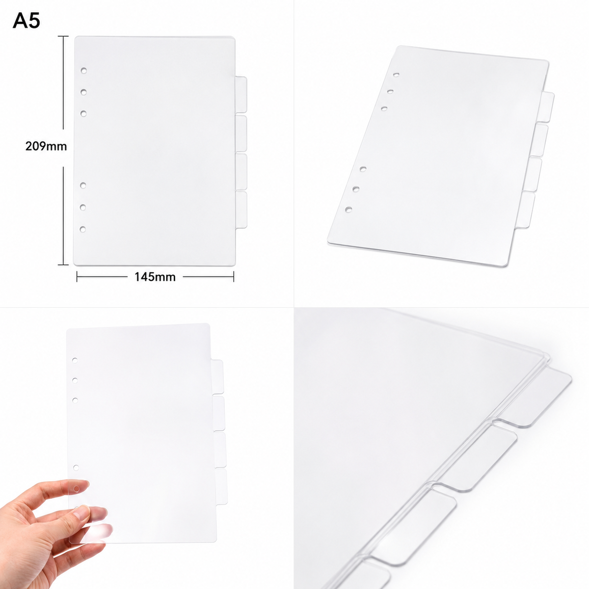 A5 Clear Acrylic Divider Set
