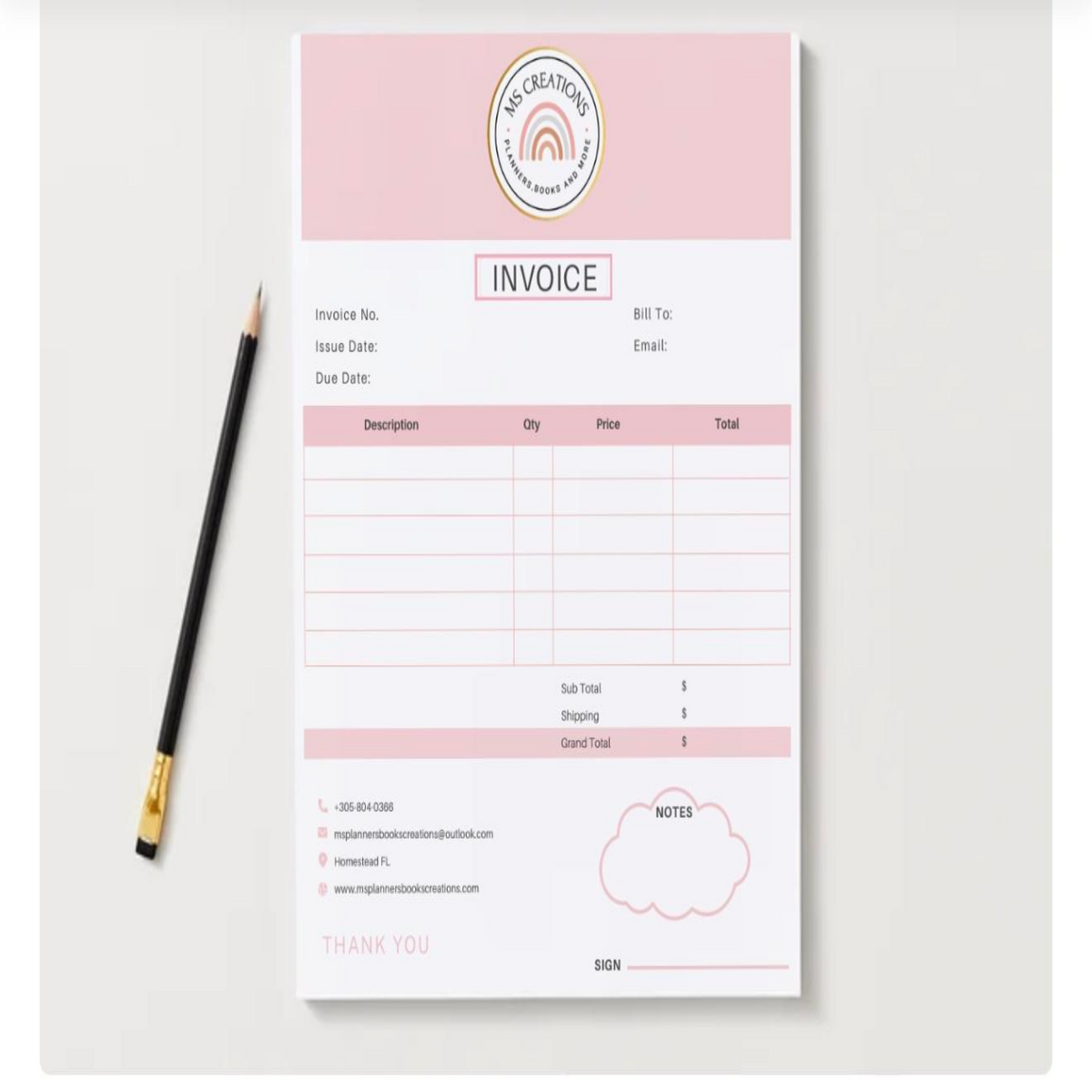 Custom Invoice Notepad – Personalized for Your Business